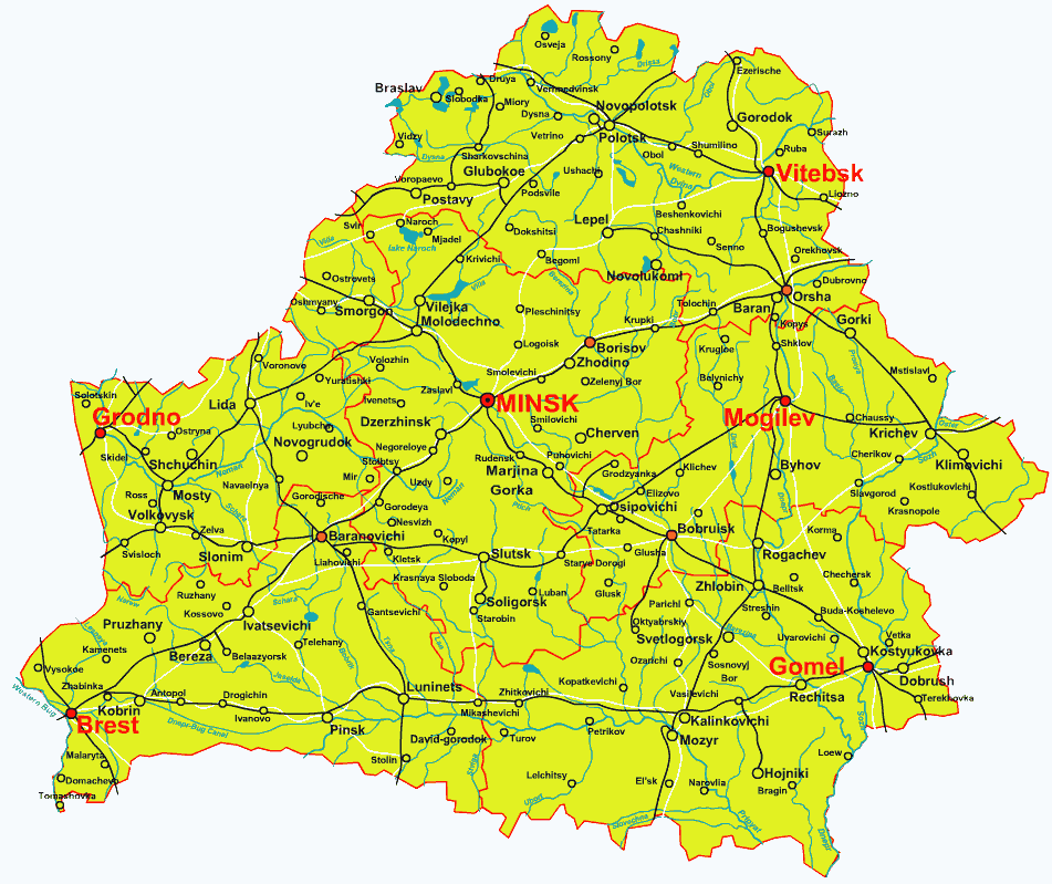 map of the Republic of Belarus